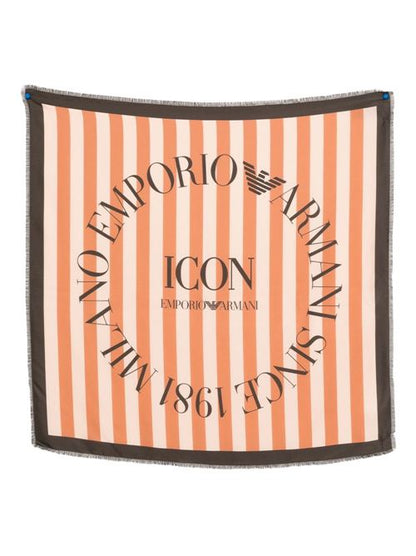 STRIPED SILK FOULARD