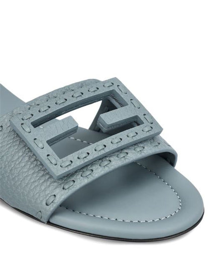 BAGUETTE LEATHER SLIDES