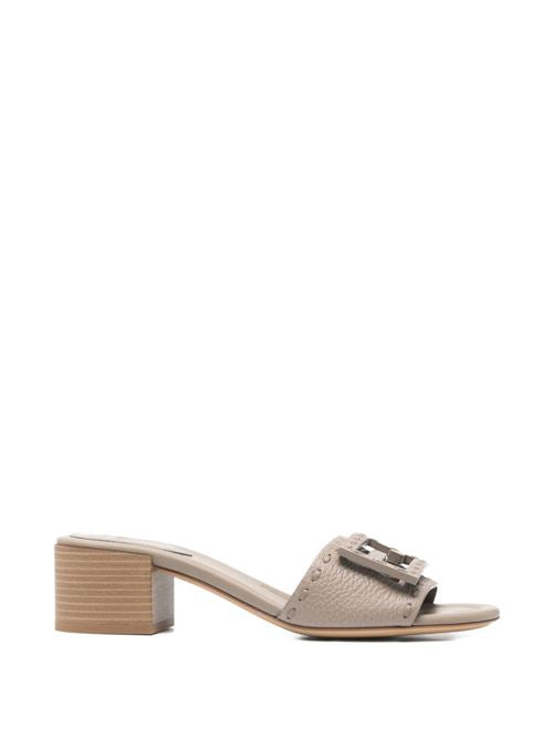 BAGUETTE LEATHER MULES