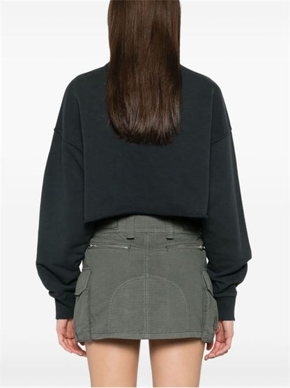 COTTON CROPPED SWEATSHIRT