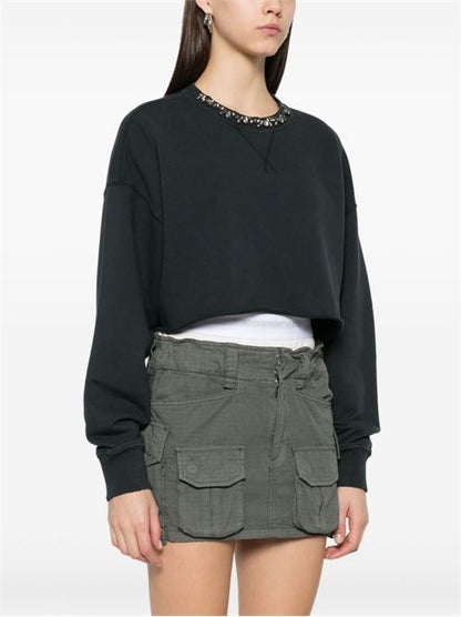 COTTON CROPPED SWEATSHIRT