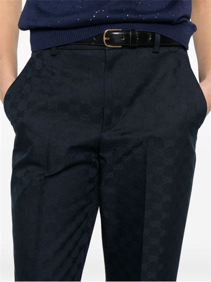 COTTON BLEND TROUSERS