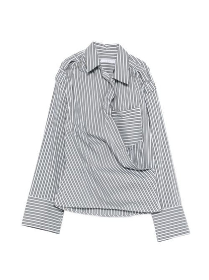 LACE STRIPED COTTON SHIRT
