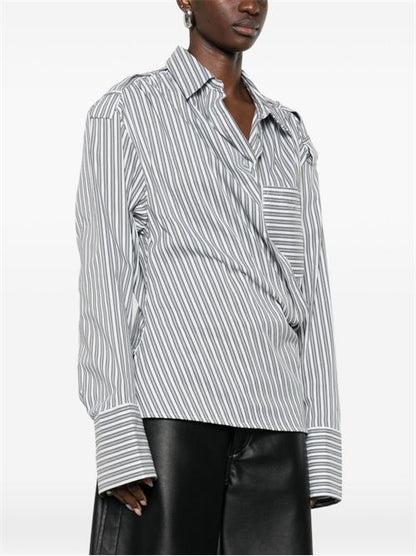 LACE STRIPED COTTON SHIRT
