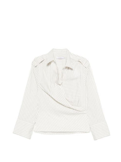 LACE STRIPED COTTON SHIRT