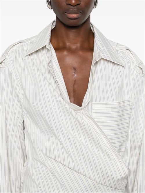 LACE STRIPED COTTON SHIRT