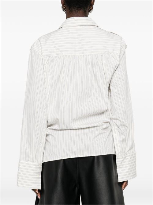 LACE STRIPED COTTON SHIRT