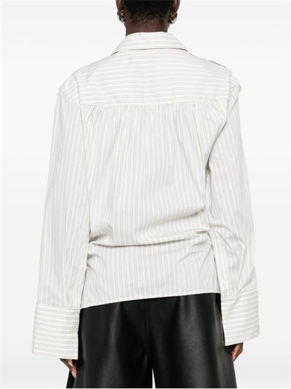 LACE STRIPED COTTON SHIRT