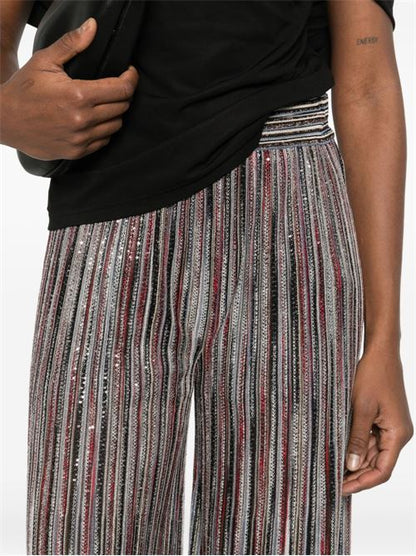 STRIPED WIDE-LEG TROUSERS