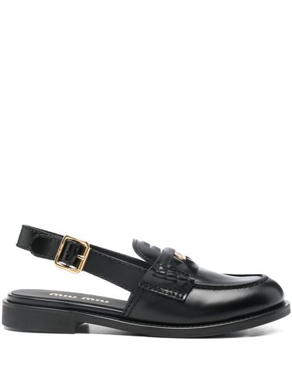LEATHER SLINGBACK LOAFERS