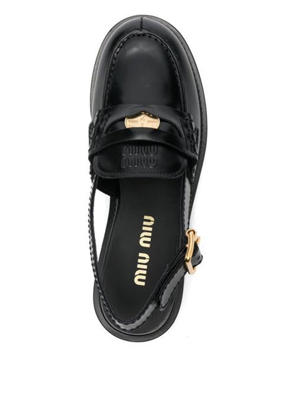 LEATHER SLINGBACK LOAFERS