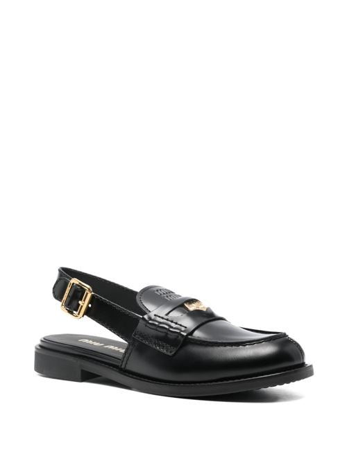 LEATHER SLINGBACK LOAFERS