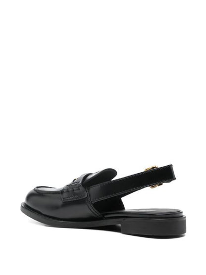 LEATHER SLINGBACK LOAFERS