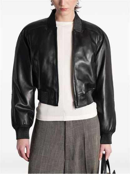 LEATHER BOMBER JACKET