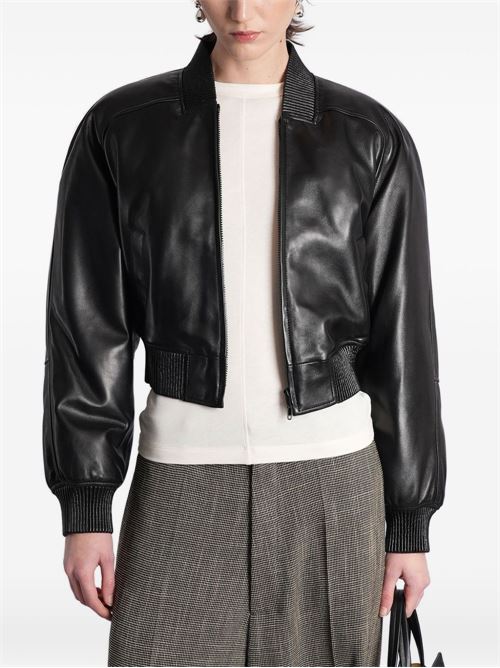 LEATHER BOMBER JACKET