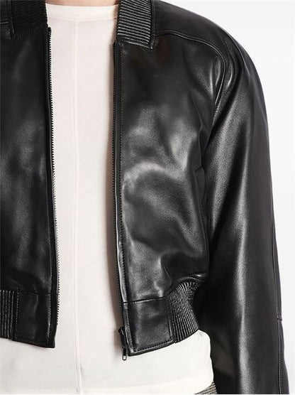 LEATHER BOMBER JACKET