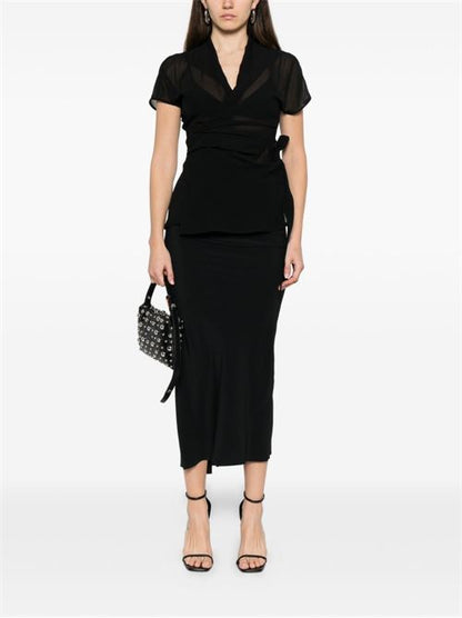 COTTON BLEND MIDI SKIRT