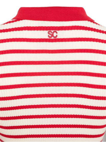AIDA STRIPED COTTON POLO SHIRT