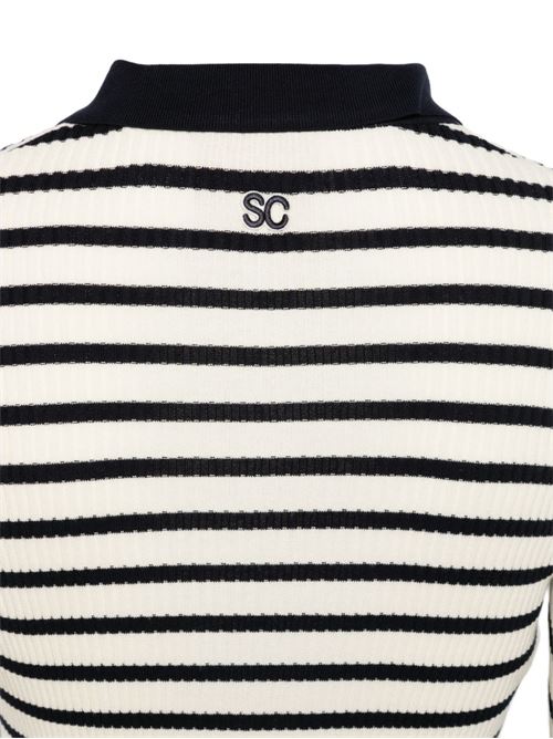 AIDA STRIPED COTTON POLO SHIRT