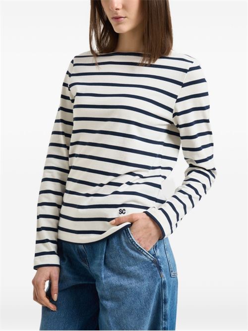 CARMELITA STRIPED COTTON SWEATER