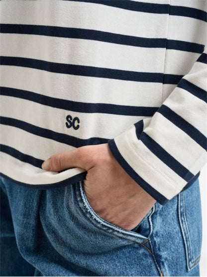CARMELITA STRIPED COTTON SWEATER