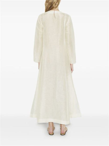 LINEN AND SILK LONG KAFTAN