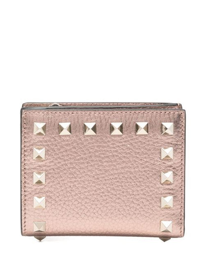 ROCKSTUD LEATHER FLAP WALLET