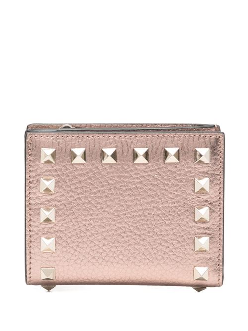 ROCKSTUD LEATHER FLAP WALLET
