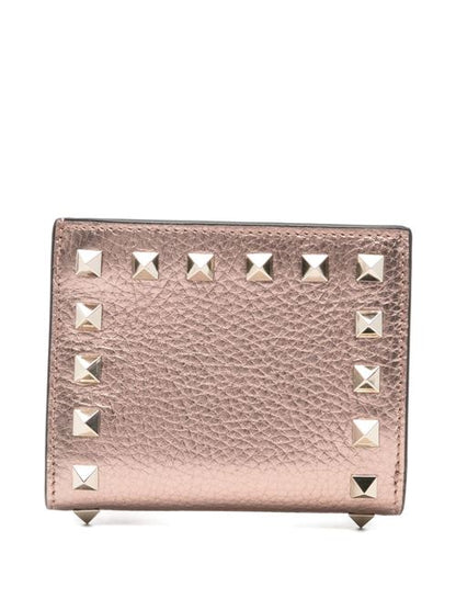 ROCKSTUD LEATHER FLAP WALLET