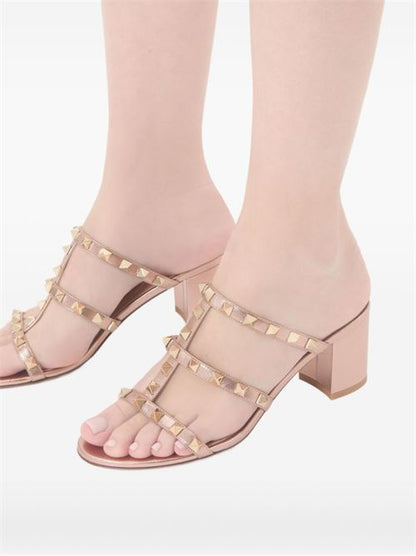 ROCKSTUD LEATHER SANDALS