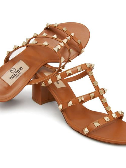 ROCKSTUD LEATHER SANDALS