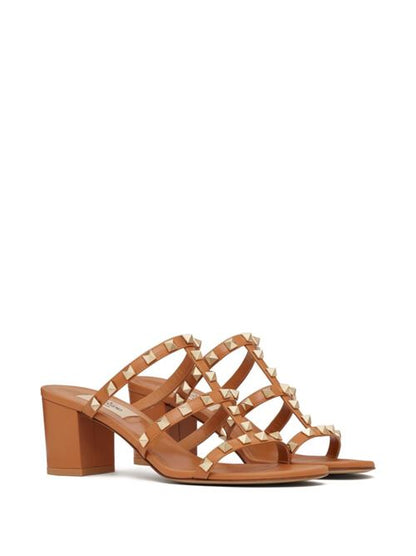 ROCKSTUD LEATHER SANDALS