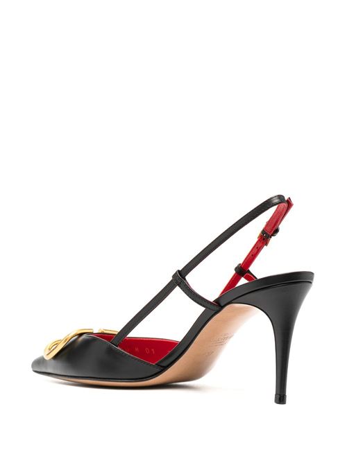VLOGO SIGNATURE LEATHER SLINGBACK PUMPS