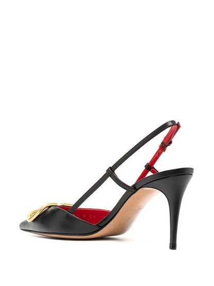 VLOGO SIGNATURE LEATHER SLINGBACK PUMPS