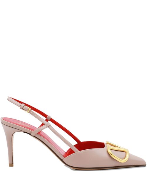 VLOGO SIGNATURE LEATHER SLINGBACK PUMPS