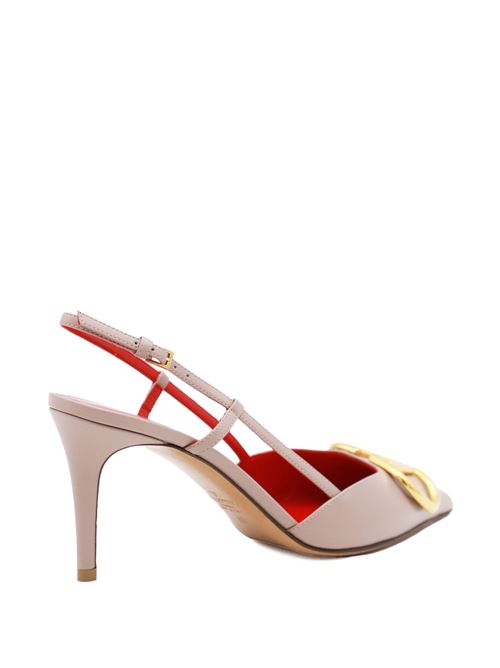 VLOGO SIGNATURE LEATHER SLINGBACK PUMPS