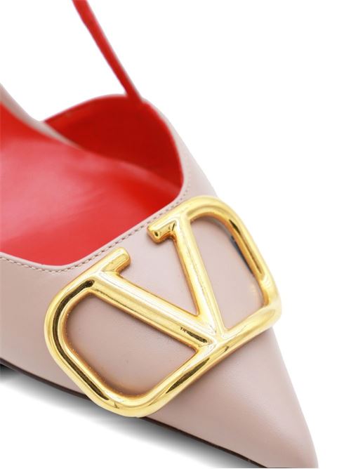VLOGO SIGNATURE LEATHER SLINGBACK PUMPS