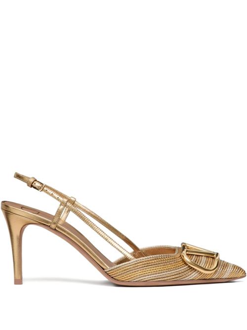 VLOGO SIGNATURE LEATHER SLINGBACK PUMPS