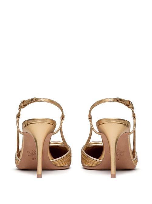 VLOGO SIGNATURE LEATHER SLINGBACK PUMPS