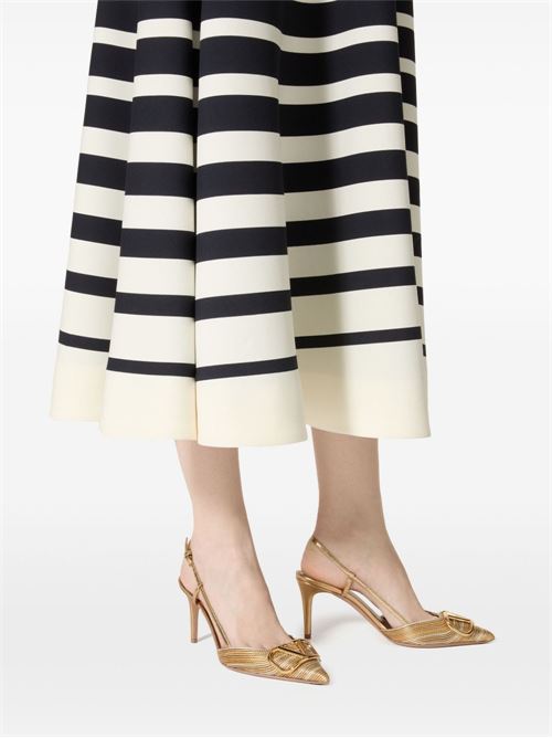 VLOGO SIGNATURE LEATHER SLINGBACK PUMPS