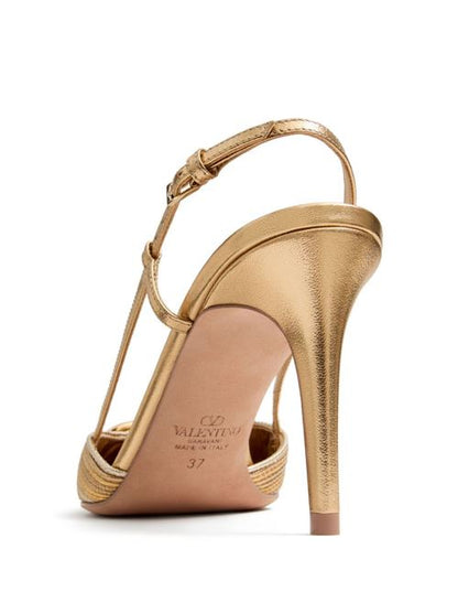 VLOGO SIGNATURE LEATHER SLINGBACK PUMPS