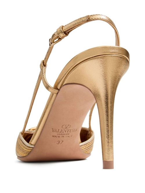 VLOGO SIGNATURE LEATHER SLINGBACK PUMPS
