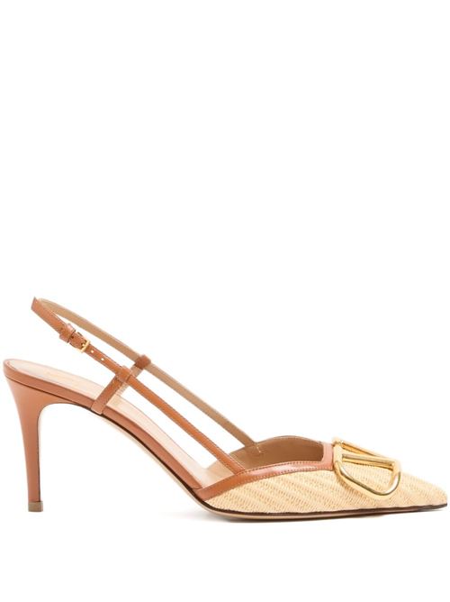 VLOGO SIGNATURE LEATHER SLINGBACK PUMPS