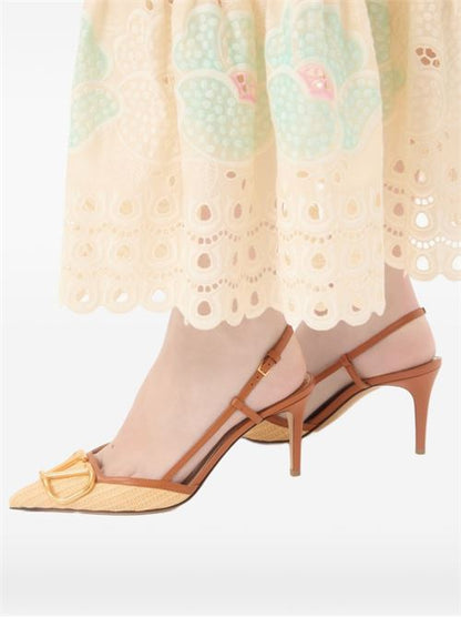 VLOGO SIGNATURE LEATHER SLINGBACK PUMPS