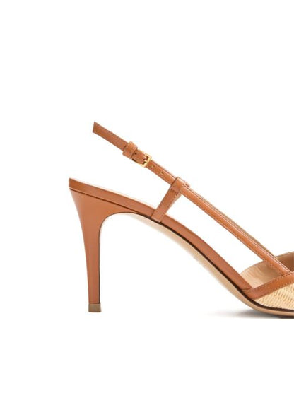 VLOGO SIGNATURE LEATHER SLINGBACK PUMPS