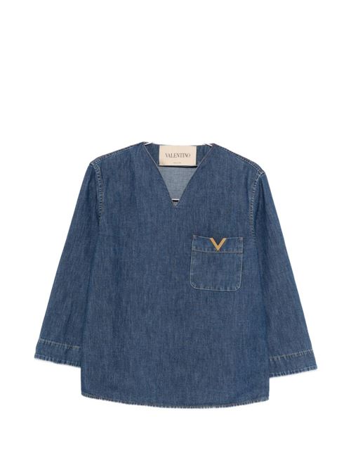 VLOGO SIGNATURE DENIM BLOUSE