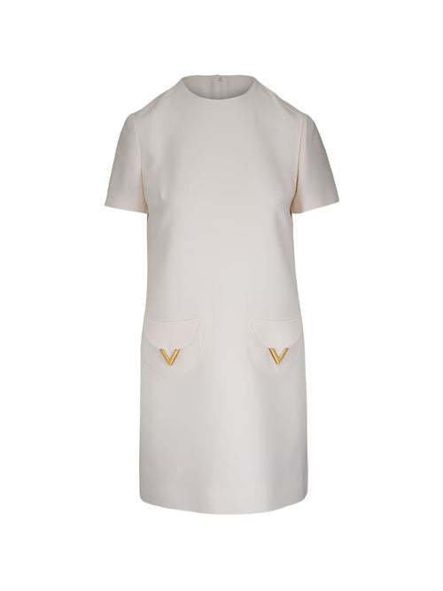 VLOGO SIGNATURE WOOL AND SILK DRESS