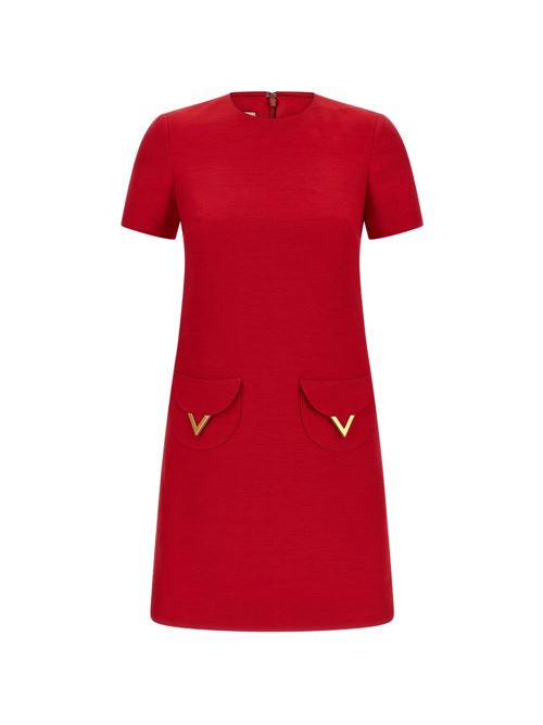 VLOGO SIGNATURE WOOL AND SILK DRESS