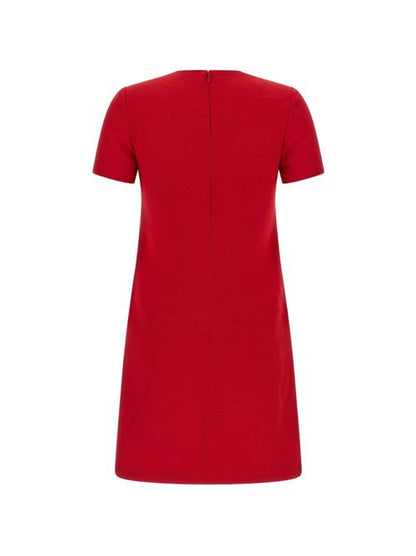 VLOGO SIGNATURE WOOL AND SILK DRESS