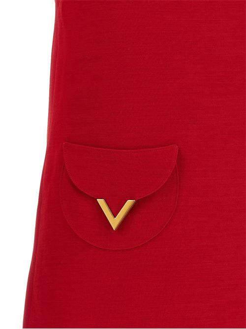 VLOGO SIGNATURE WOOL AND SILK DRESS